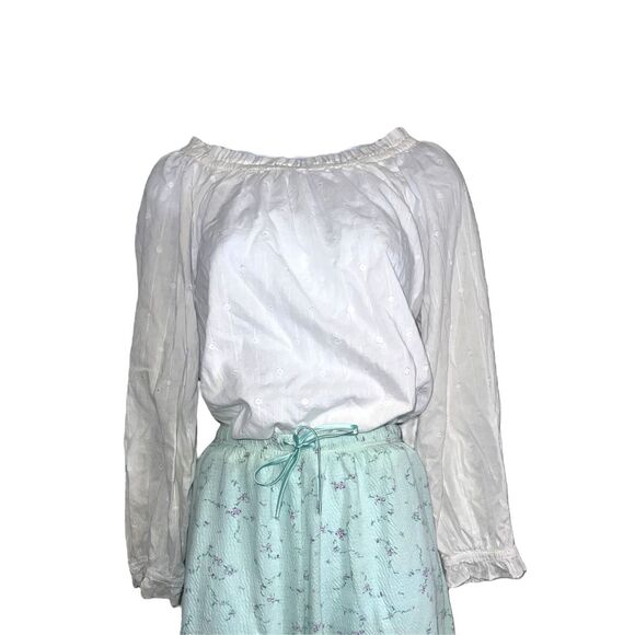 Cottagecore White Feminine Longsleeve Top PL - Picture 1 of 8
